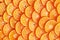 Citrus background. Lemon, orange lime, grapefruit mandarin. Harvest concept. Top view. Tangerine segments, orange background