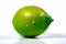 Citrus Burst: Freshly Squeezed Lime on a White Background