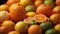 Citrus Chroma: A Captivating Close-Up Unveiling the Various Shades of Orange in a Vibrant Citrus Fruit Assortment - AI Generative