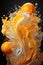 Citrus Elegance: Oranges Swirled in Creamy Whirlpool, AI generation