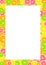 Citrus frame, border with space for text or photo. Summer print composed of yellow lemon, green lime, pink grapefruit and orange o