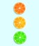Citrus fruit in the form of traffic lights