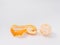 Citrus fruit mandarin orange on white background with zest