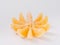 Citrus fruit mandarin orange on white background with zest