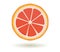 Citrus fruit.Vitamin C.Vector illustration of bright fresh ripe juicy grapefruit slice with a shadow isolated on a white