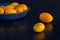 Citrus fruits on black background