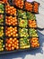 citrus fruits lemons and oranges for sale in the stall at the ve