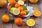 Citrus fruits - orange, lemon, tangerine, grapefruit