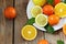 Citrus fruits - orange, lemon, tangerine, grapefruit