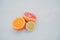 citrus fruits. Pieces of lemon, lime , tangerine , pink grapefruit and orange on white background.