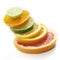 Citrus fruits slices stacked together