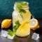 Citrus Fruits squeezed lemon in a jar - Generative AI
