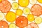 Citrus fruits. Variety concept. Healthy food. Abstract art