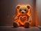 Citrus Serenity: Orange Laser-etched Teddy Bear Heart Wall Decor
