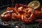 Citrus Shrimp Close-Up in Modern Kitchen for Food Photography.