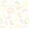 Citrus slices seamless pattern.