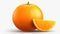 Citrus Vibrance: Closeup of Orange Isolated on White Background