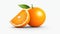 Citrus Vibrance: Closeup of Orange Isolated on White Background