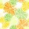 Citrus Watercolors Vector Seamless Textile Pattern Background