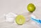 Citrus Ã— latifolia - Toothbrush, bicarbonate and lemon