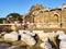 City Agora in Side. Fragments of the agora. Agora in ancient Side. Colonnaded wall. Ruin. Turkey