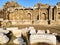 City Agora in Side. Fragments of the agora. Agora in ancient Side. Colonnaded wall. Ruin. Turkey