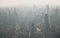 City air pollution. Aerial view of Shanghai China
