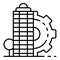 City architectural building icon, outline style