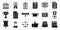 City attestation service icons set, simple style