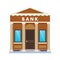 City bank building facade. Financial activity, customer service, deposits, partnership.