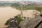 City on the bank of Yangtze river and a bridge