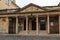 City of Bath, UK. 07-08-2021. Entrance to the Pump Room in restored Roman baths.