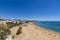 City beach Albufeira sunny july day, Algarve, Portugal