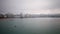 The city beach of A Coruna during fog, time-lapse