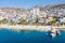 City Beach. Saranda. Albania. Promenade. Port. City. View from a height