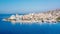 City Beach. Saranda. Albania. Promenade. Port. City. View from a height