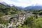 City of Berchtesgaden center with church and castle