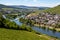 The city Bernkastel-Kues on river Moselle, Germany