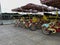 City bicycles for rent parked in Cikarang, Bekasi, Indonesia