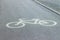 City bike path . Paved roads for bicyclists in the city. Bike lane sign. The article is about cyclists. Opening of the bike path.