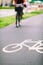 City bike sign on road colorful