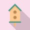 City bird house icon, flat style