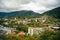 city Borjomi aerial view city landscape Borjomi resort town in South Central Georgia