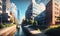 city building canal cityscape landscape, ai