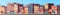 City building houses view skyline background real estate cute town concept horizontal banner flat