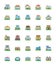 City Buildings Flat Vector Icons