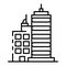 City buildings icon, outline style