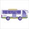 City bus icon in trendy cartoon flat line style. Mass transit vehicle symbol. Autobus as public transportation element. Vector il