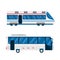 City bus and train subway vector illustration.