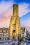 City of Calais and its famous watchtower in Hauts-de-France at dawn